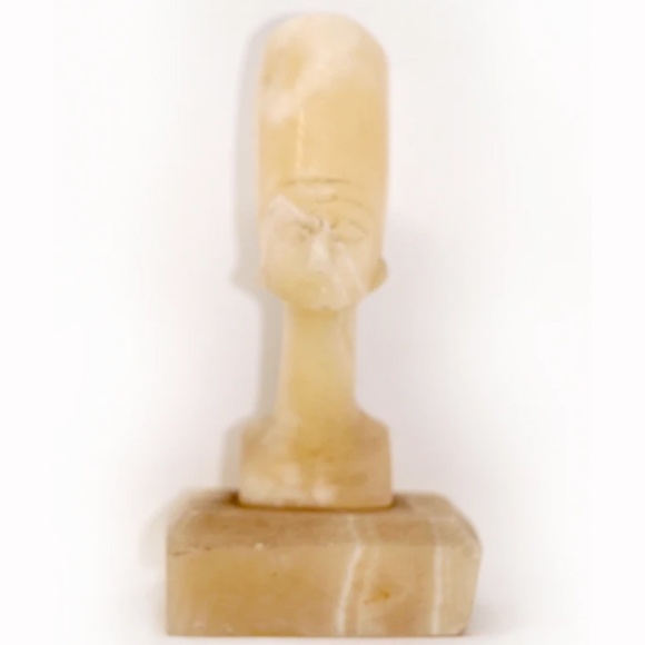 Carved Soap Stone Nefertiti Egyptian Queen Sculpture, Paper Weight, Vintage - Picture 3 of 9